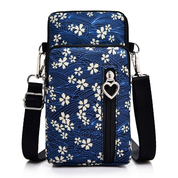 JANKS Bolso bandolera pequeño para mujer - Mini monederos para teléfono con correa cruzada y billetera - Bolso de nailon para brazo