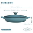 thumbnail image 4 of Flavehc Braiser Enameled Cast Iron Braiser 2.25 qt Braiser Pan with Lid Slateblue Shallow Cast Iron Casserole Braiser Pan with Handels, 4 of 7