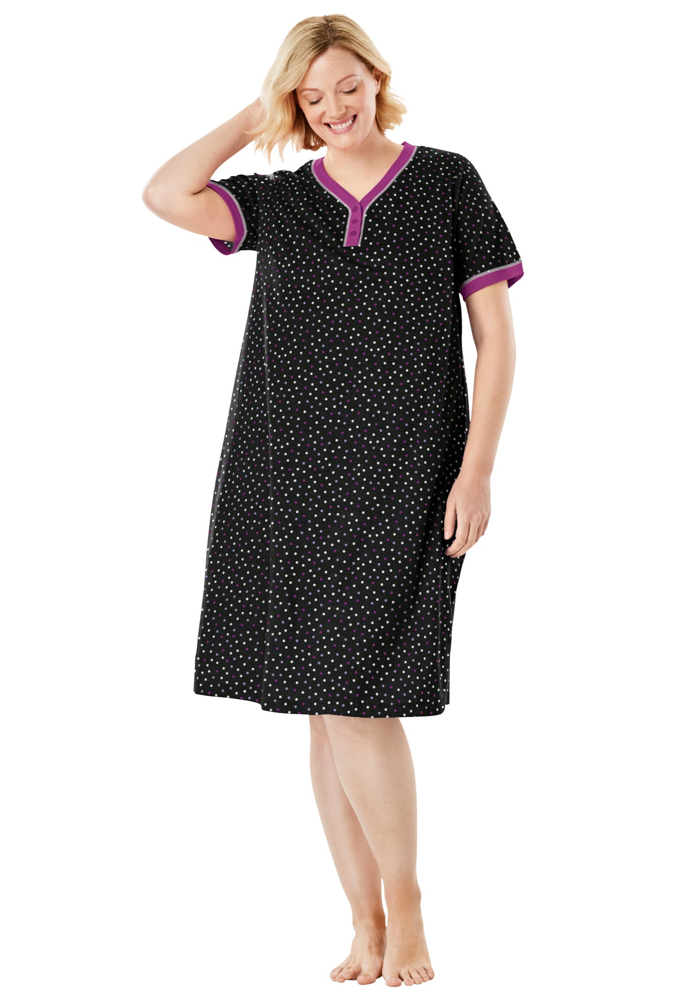 Ladies Long Plus Size Soft Fine Jersey Nightshirt 22-24 26-28 30-32