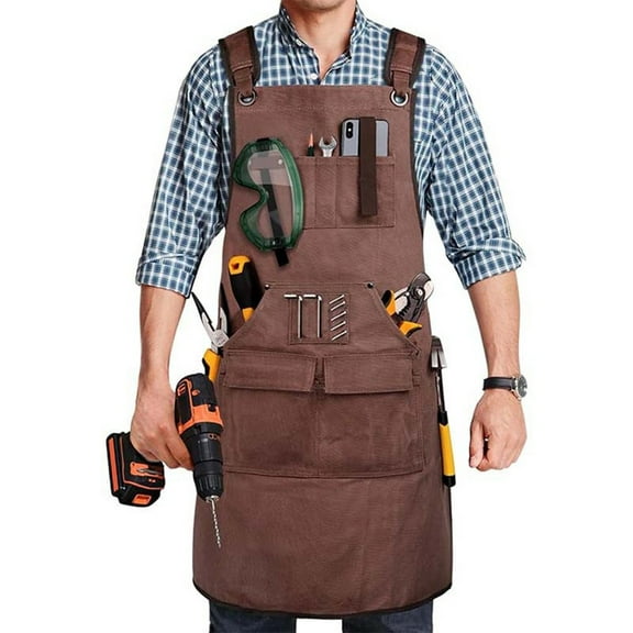 Welding apron heavy-duty work safety multi-pocket craftsmen anti-pollution 1pcs