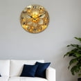 thumbnail image 4 of Hoease 10 Inch Silent Wall Clock, Stained Glass Glowing Lotus Decorative Wall Clock, Battery Operated Non-Ticking Round Clock for Living Room Bedroom Floral Home Decor, 4 of 10