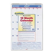 At-A-Glance AY328 Monthly Wall Calendar w/Ruled Daily Blocks  July-June  15-1/2 x 22-3/4