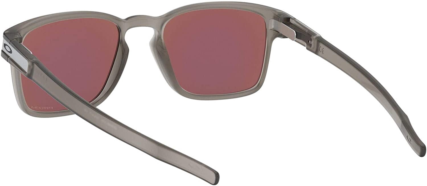 Oakley Mens Oo9358 Latch Square Low Bridge Fit Rectangular Sunglasses Matte Grey Ink/Prizm Sapphire 55 Millimeters