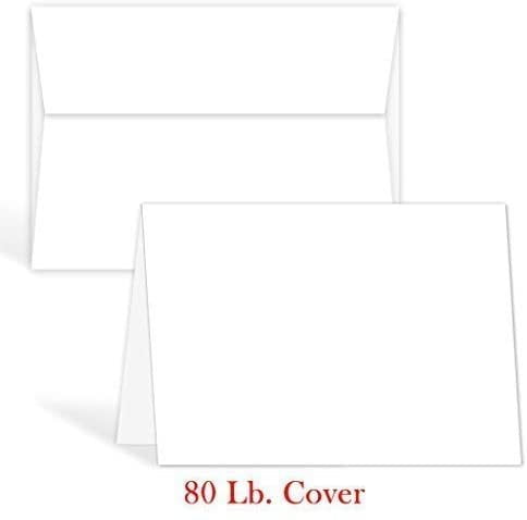 Greeting Cards Set  5x7 Blank White Cardstock and Envelopes Perfect for Business, Invitations, Bridal Shower, Birthday, Interoffice, Invitation Letter, Weddings and All Occasion  Bulk Set of 50