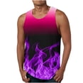 thumbnail image 2 of 3d Flame Tank Top Men,Summer Sportstank Tops for Men,Cool Gradient Flame Design Graphic Round Neck Sleeveless Shirts,Casual Mens Gym Athletic Fitness Running Workout Tank Tops, 2 of 5