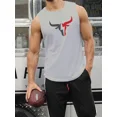 thumbnail image 3 of Camiseta sin mangas de fitness de verano para hombre, camiseta musculosa, camiseta de baloncesto para hombre, chaleco de entrenamiento americano con base ancha para hombros, 3 of 4