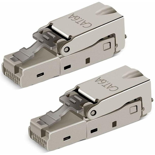 Field Assembly Plug 2Pcs Tool-Free RJ-45 Cat6/6A Modular Field Attachment Plug, Shielded ...