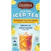 Celestial Seasonings Cold Brew Sweetened with Lemon Iced Black Tea Bags, 18 Count