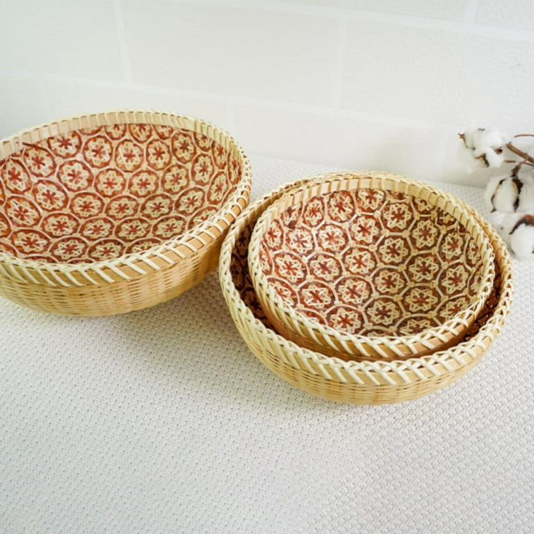 Woven Baskets for Wall Decoration, Bohemian Bamboo Hand-Woven Flat Basket  with Hexagonal Hollows. Rustic Food, Flower Basket - China Bamboo Basket  and Wood Basket price