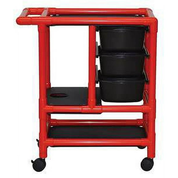 MJM International R1010-3TW Red Emergency Crash Cart