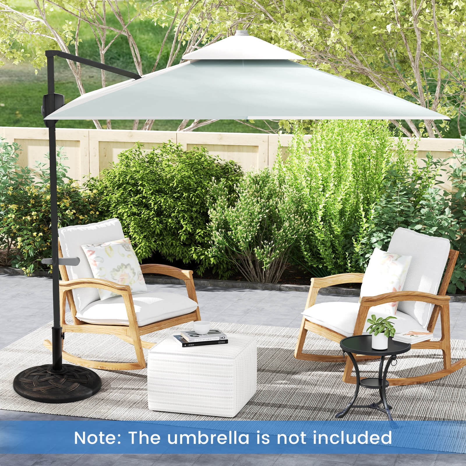 bed bath beyond patio umbrella PURPLE LEAF Sturdy Heavy-duty Patio Cantilever Offset Umbrella with 360-degree Rotation