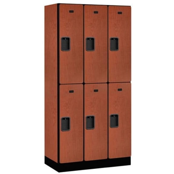 Designer Wood Locker - Cherry - Double Tier - 3 Wide