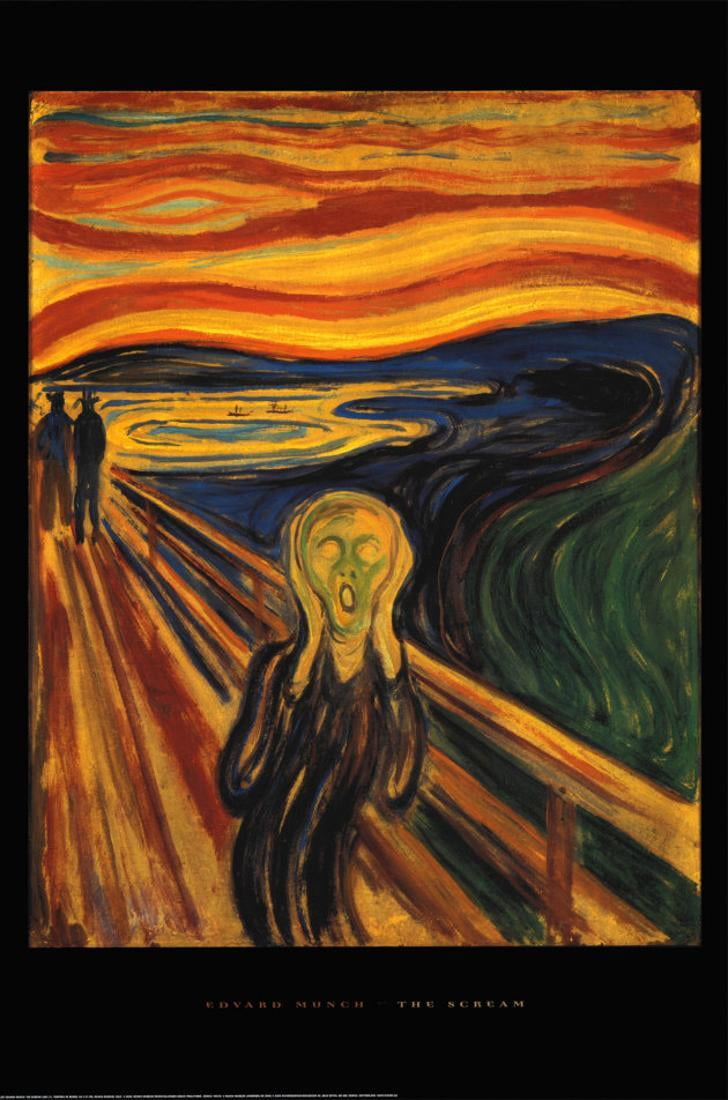 The Scream, c.1893 Poster by Edvard Munch 24x36 Sold by