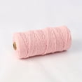 thumbnail image 1 of Zhuge Cordón de macramé de 3 mm x 110 yardas, cuerda de algodón de macramé natural, cuerda de macramé de colores para colgar plantas o colgar en la pared, rosa claro, 1 of 4