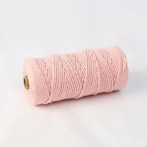 XmhyTop Macrame Cord 4mm x 110yards Natural Macrame Cotton Rope Colored Macrame Rope Soft Cotton Cord Macrame Supplies Craft Rope Macrame Yarn for Plant Hanger Wall Hanger ，Light Pink