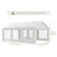 thumbnail image 3 of Outsunny 20'x13' Heavy Duty Party Tent, Carport Garage Canopy, Portable Sun Shelter with Sidewalls White, 3 of 10