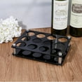 thumbnail image 6 of 1set 12 Hole Acrylic Shot Glass Holder Shot Glass Serving Tray for Bar Wine Shot Glasses Display 3 Rows Black Mini Wine Glasses Storage Organizer Rack for Party Pub Club Family Gathering, 6 of 7