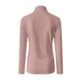 thumbnail image 5 of Kcodviy Women Solid Long Sleeve Turtleneck Blouse Tops Slim Fit Stretchy Layer Tee Shirts Thermal Underwear Top For Men Cotton Women Thermals Top And Bottom Set Athlete Cotton Thermal Top, 5 of 7