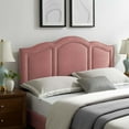 thumbnail image 2 of Headboard, Full Queen Size, Velvet, Pink, Modern Contemporary Urban Design, Bedroom Master Guest Suite, 2 of 10