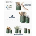 thumbnail image 6 of LE TAUCI Set of 2 Ceramic Utensil Holders, Large and Small Kitchen Crocks for Cooking Utensils, Countertop Organizer & Decorative Vase, Forest Green Utensil Holder, 6 of 8