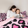 thumbnail image 5 of Homewish Cheetah Print 3-Piece Full Size Comforter Sets for Female Men,Black Pink Bedding Comforter Set,Jungle Animal Lightweight Bedding Sets,Ultra Soft Home Decor,Reversible, 5 of 8