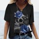 thumbnail image 1 of Camiseta Vintage con estampado 3D de calavera para mujer, blusas con cuello en V, Jersey informal de manga corta, Tops de gran tamaño, ropa Harajuku, camisetas de verano, 1 of 4