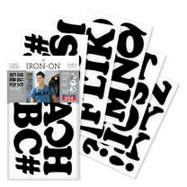 S.E.I. 3-inch Chunky Flock Iron-on Letters, Heat Transfers, Black