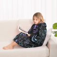 thumbnail image 4 of Black Halloween Ghost Spider Pattern Blanket Hoodies for Kids 6-13YR Oversize Wearable Blanket Hoodies for Boys Girls Teens, 4 of 7