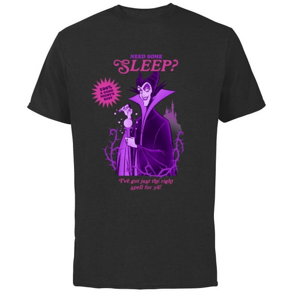 Disney Villains for Hire Maleficent Need Some Sleep? - Short Sleeve Cotton T-Shirt for Adults - Customized-Navy