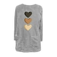 thumbnail image 4 of Sexlip Valentines Outfits for Women Oversized Sherpa Lined Pullover Tops Love Heart Graphic Crewneck Tunic with Pockets Green XXXL, 4 of 5