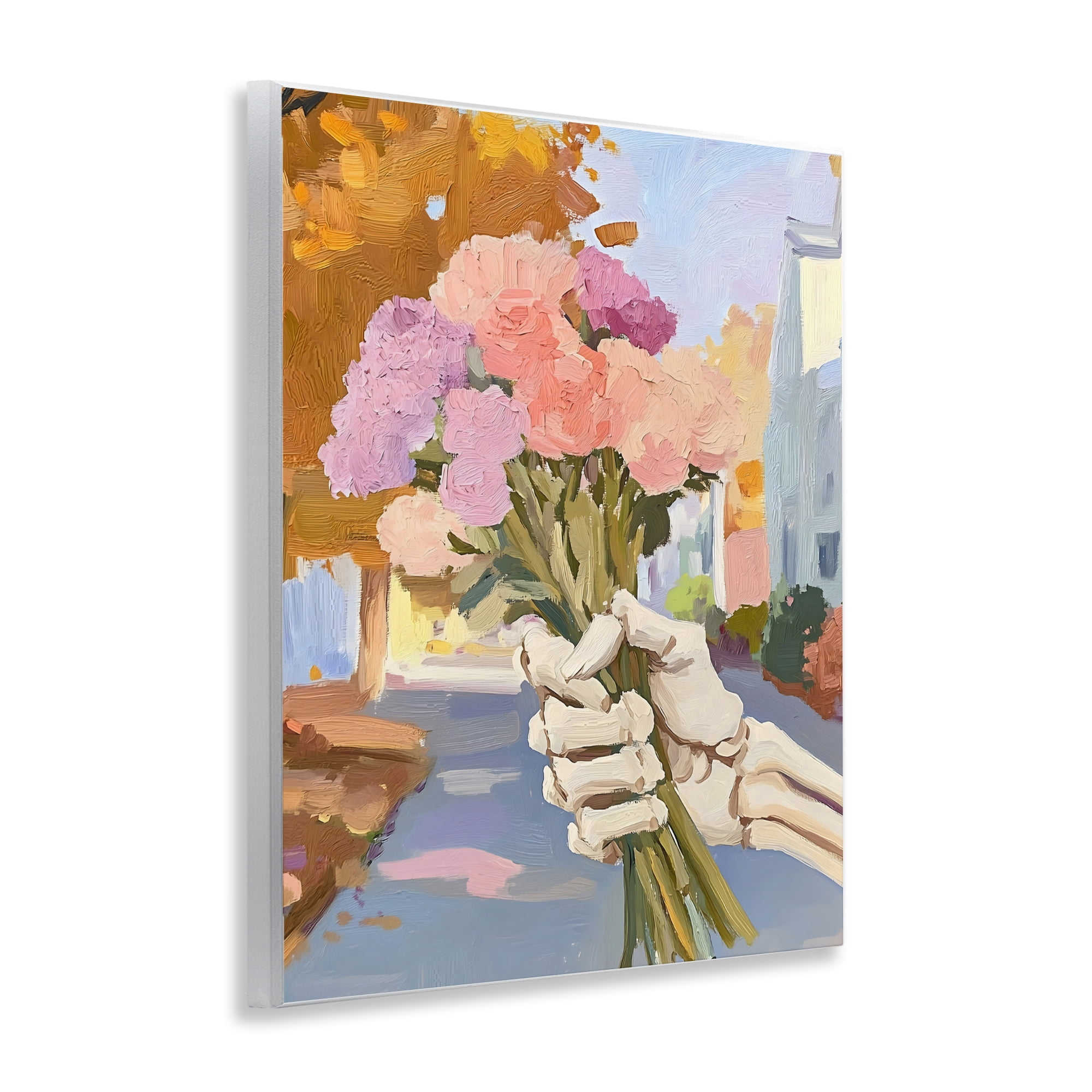 Stupell Industries Skeleton Hand Holding Flowers Wall Plaque Art, design by The Prints Vibe