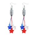 thumbnail image 2 of Patriotic American Flag LED Light Earrings for Women - 4th of July Independence Day Dangle Drop Hoops, Light Up Hook Earrings, Red White Blue Bulb Party Jewelry, Fashion Gifts for Her, 2 of 6