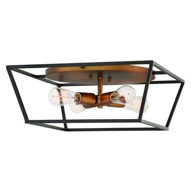 Hinkley 3331BZ Fulton 4-Light Flush Mount Ceiling Lamp 18x7.25" Bronze LED 14W