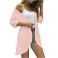 thumbnail image 4 of Dezsed Womens Casual Lightweight Cardigans with Pockets 3/4 Sleeve Open Front Cardigan Soft Long Cardigans Sweater Pink L, 4 of 8