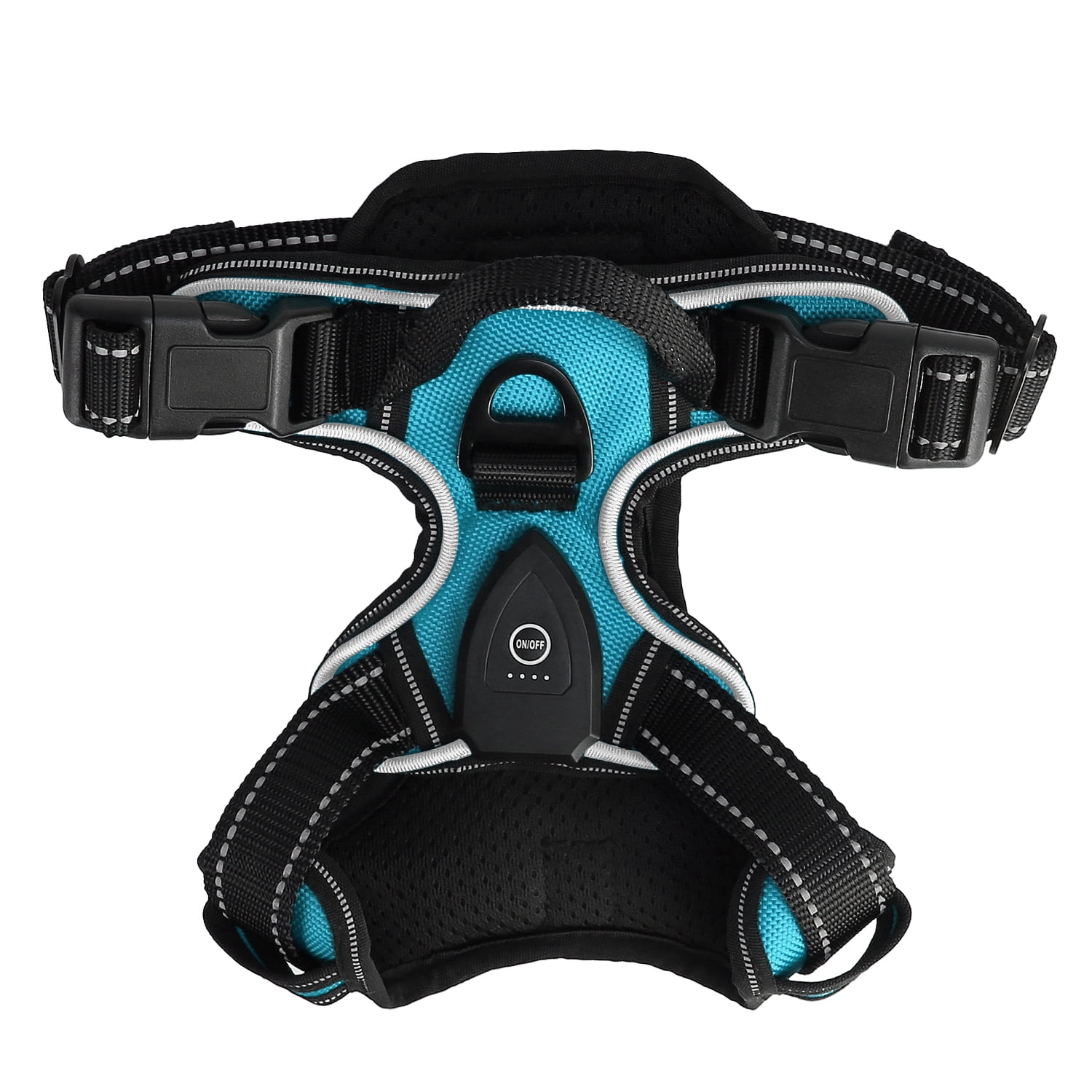iMounTEK LED Dog Harness No Pull Rechargeable Light Up Pet Vest Harness, Green, M