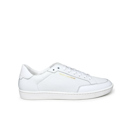 

Saint Laurent Man Court Sneakers In White Leather
