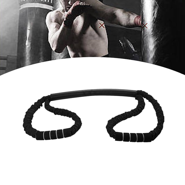 Boxing Resistance Band with Handles Home Gym Tension Rope Elastic Resistance Bands for Shadow Boxing Pilates Basketball Muscle Building MMA Black 35lb