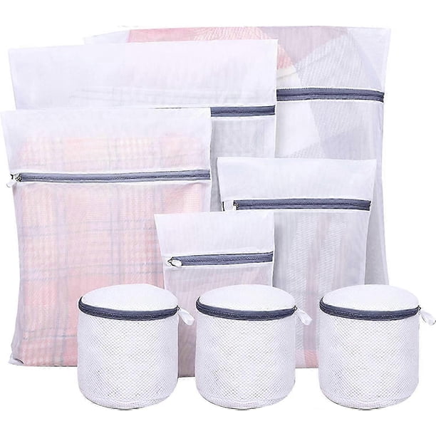 8PC Mesh Laundry Bags, Washing Machine Wash Bags, Reusable and Durable for Delicates & Bra Lingerie Wash Bags, Travel Organize with Zipper, for Blouse