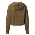 thumbnail image 6 of Mifelio Jean Jacket Women, Women Casual Solid Denim Turndown Collar Long Sleeve Loose Button Hoodie Jacket Top Jackets for Women Khaki M, 6 of 6