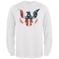 thumbnail image 1 of T-Shirt à Manches Longues Blanc pour Adulte avec Drapeau Aigle Vieilli, 1 of 1