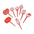 thumbnail image 3 of Juego De 8 Palillos Navideños Para Comida, Bonitos Y Creativos Tenedores Para Tartas, Postres, Tartas De Queso, Color Rojo, 3 of 8