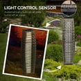 thumbnail image 3 of Outsunny Solar Floor Lamp Outdoor Garden Lantern with Auto On/Off LED Lighting for Pathway Driveway Porch Yard Lawn Courtyard Deck Waterproof Rattan Shade Gray, 3 of 9
