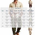 thumbnail image 2 of LEKWK Renaissance Costume Men Medieval Costume Lace-Up V-Neck Pirate Shirt Pants with Vintage Belt and Arm Guards for Halloween Cosplay, 2 of 5