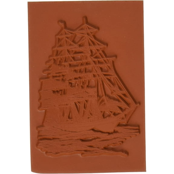 Deep Red Stamps Clipper Ship Rubber Cling Stamp 2.1 x 3 inches.