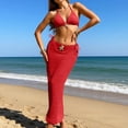 thumbnail image 2 of XIAOCHA Bikini And Cover Up Set For Women Halter Neck Triangle Top Drawstring Maxi Sarong Cover Ups Quick Drying Chic Beach Swimsuits, 2 of 9