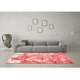 thumbnail image 3 of Ahgly Company Machine Washable Indoor Square Abstract Red Modern Area Rugs, 5' Square, 3 of 4