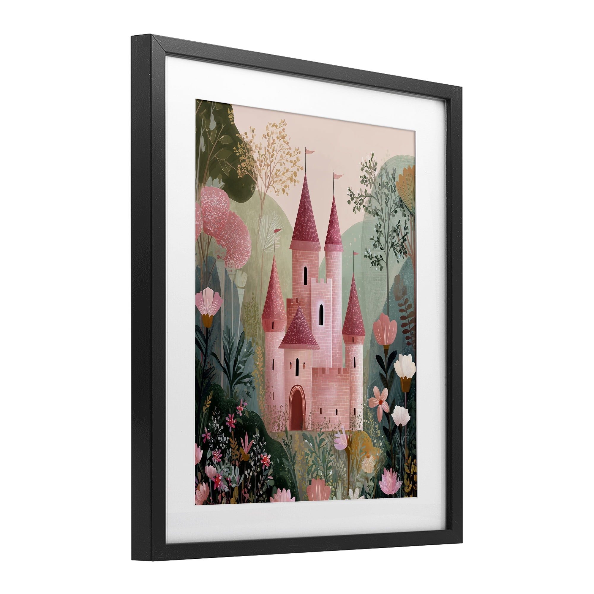 Stupell Industries Castle For A Princess Black Framed Print Under Glass, design by Christine Simpson Art