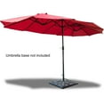 thumbnail image 4 of Costway 15' Market Outdoor Umbrella Double-Sided Twin Patio Umbrella with Crank Wine, 4 of 10
