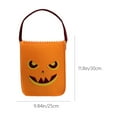 thumbnail image 3 of Yellow Halloween Candy Bag - 11.81x9.84in Reusable Cloth Trick or Treat Pouch for Kids - Spooky Themed Goodie Bag with Carry Strap for Halloween Parties, Costumes & Candy Collection, 3 of 9