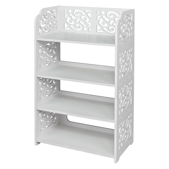 UWR-Nite 4-Tier Carved Shoe Rack, White